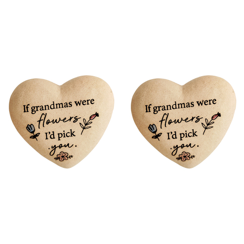 2x Urban 9cm Ceramic If Grandmas Were Flowers Id Pick You Boxed Heart Stone