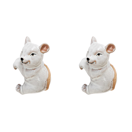 2PK Urban Products Mouse Pot Home Decor Hanger White 9cm
