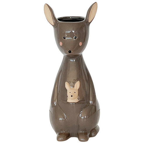 Urban Kangaroo Vase Grey 23cm Home Decorative Garden Decor