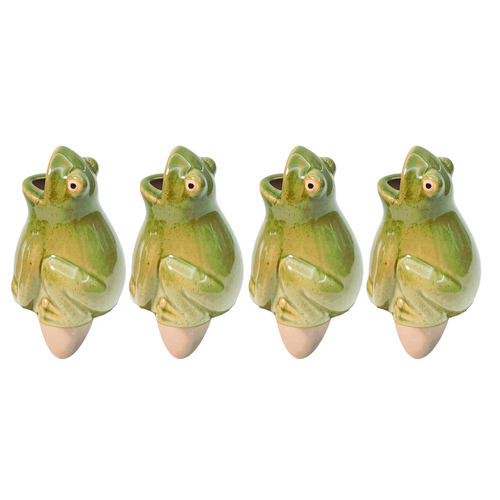 4PK Urban Frog Water Seeper Green 13cm Home Decorative Garden Decor