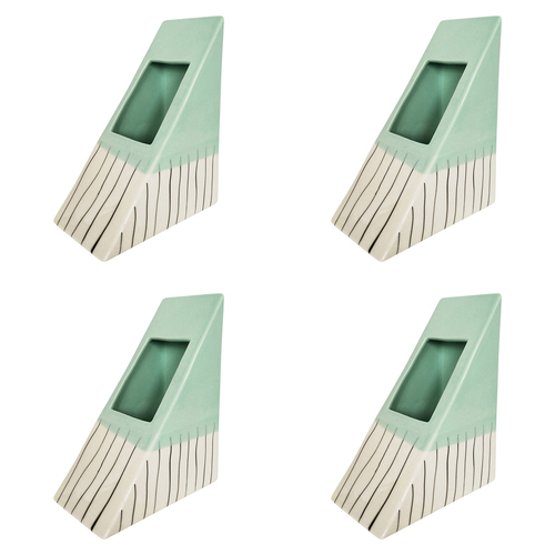 4x Urban Lilah Triangle 20cm Ceramic Planter Pot Medium - Blue