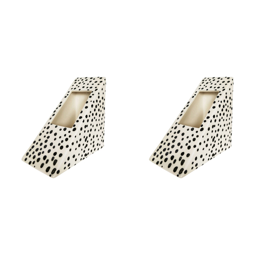 2x Urban Noah Triangle 15cm Ceramic Planter Pot Small - Black/White