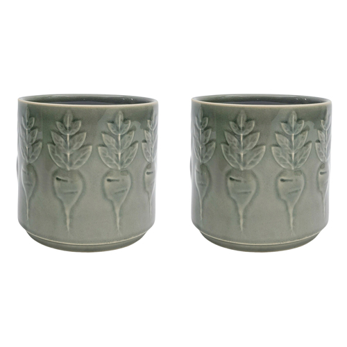 2PK Urban Turnip Planter Sage 14cm Home Decorative Garden Decor