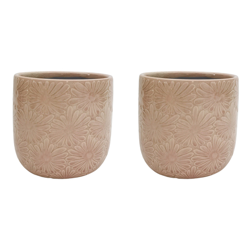 2PK Urban Daisy Planter Pink 14cm Home Decorative Garden Decor