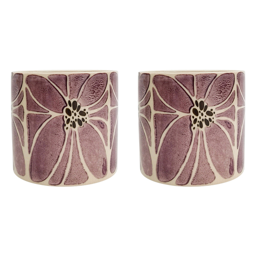 2PK Urban Florence Planter Purple 12cm Home Decorative Garden Decor
