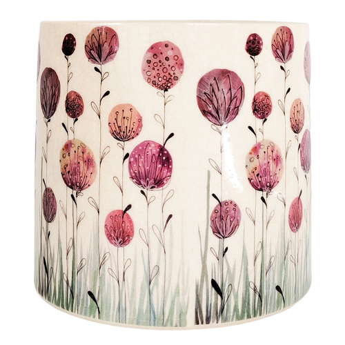 Urban Pink Flower Planter Pink Natural 17cm Home Decorative Garden Decor