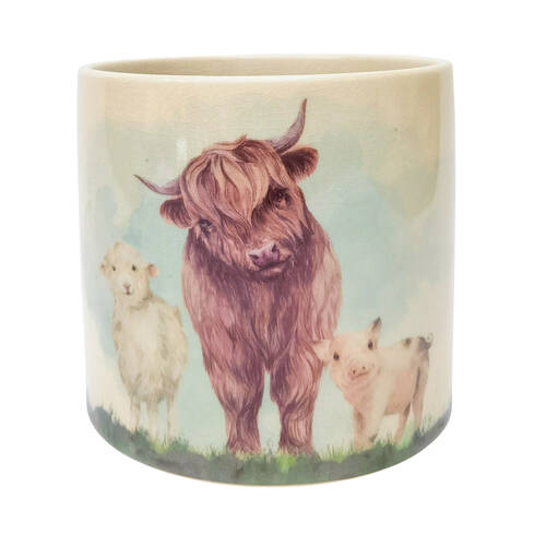Urban Highland Friends Animal Home/Garden Plant Pot Brown Planter 17cm