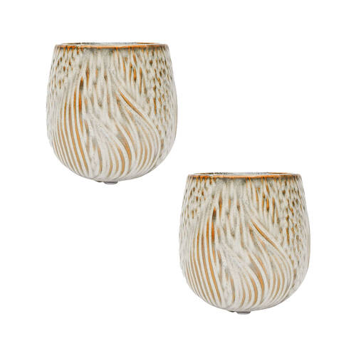 2PK Urban Aria Minimalist Home/Garden Plant Pot White Planter Small 11cm