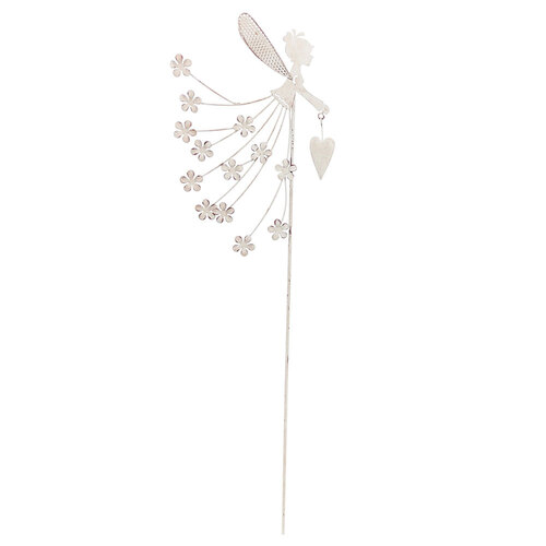 Urban 50cm Metal Fleur Fairy Stake Antique White - Assorted