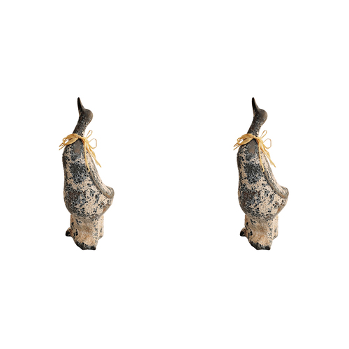 2x Urban 25cm Delphi Duck Garden Ornament Home Yard Decor - Grey