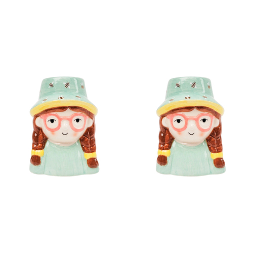 2PK Urban Products Tropicana Girl Home Decor Vase Blue 10cm