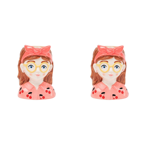 2PK Urban Products Tropicana Girl Home Decor Vase Pink 10cm
