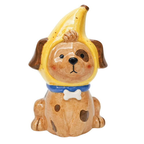 Urban Banana Dog Vase Ceramic 17x11cm Brown/Yellow