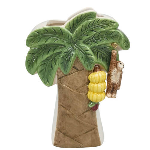 Urban Ceramic Jungle Tree Home Decor Flower Vase 22x16cm Beige/Green