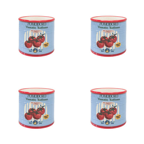 4PK Urban Ceramic Tomato Italiano Can Outdoor Planter Pot 10cm Blue
