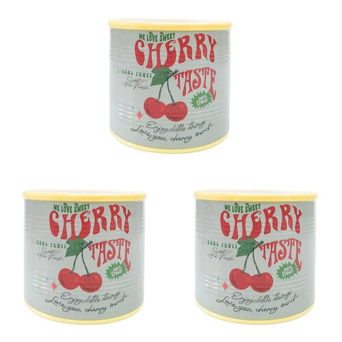 3PK Urban Ceramic Cherry Taste Can Outdoor Planter Pot 12x14cm Sage Green