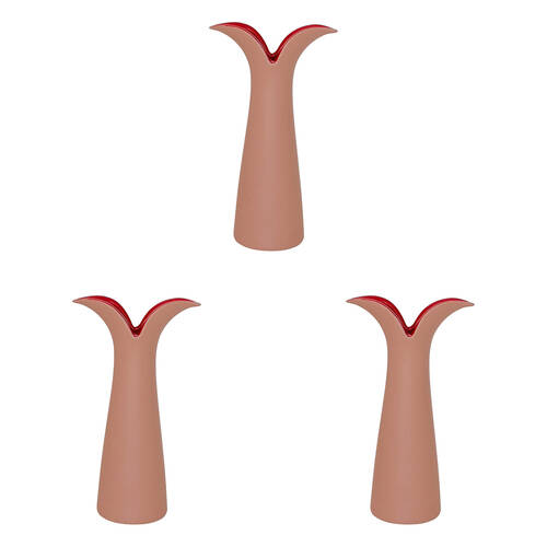 3PK Urban Groovy Stem Vase Pink Red 20cm Decorative Home Decor