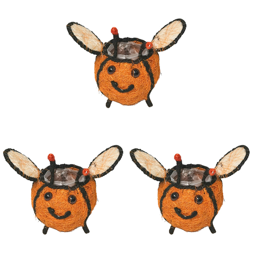 3PK Urban HUSK Bees Planter Brown 14cm Home Decorative Garden Decor