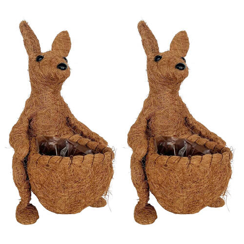 2PK Urban Husk Kangaroo Coconut Fibre Planter Pot 34x27cm Natural
