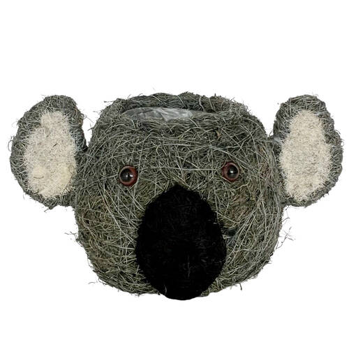 Urban Husk Koala Coconut Fibre Planter Pot 27x16cm Grey