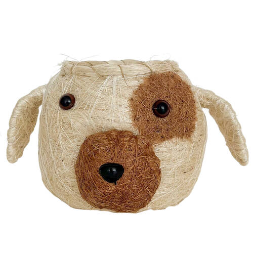 Urban Husk Dog Coconut Fibre Planter Pot 20cm White