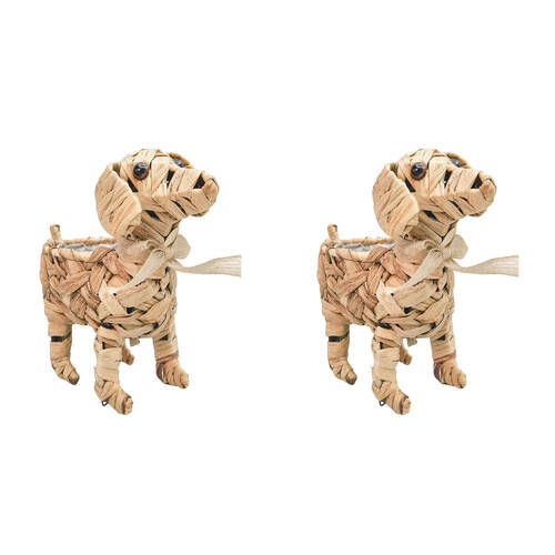 2PK Urban Coconut Fibre Woven Dog Outdoor Planter Pot 29cm Natural