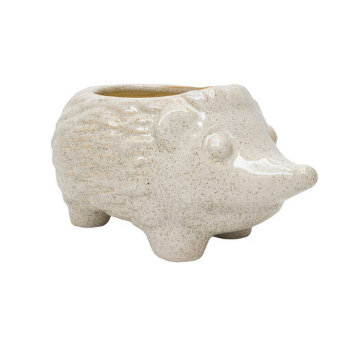 Urban Hedgehog Ceramic Planter Pot Speckle 18cm White
