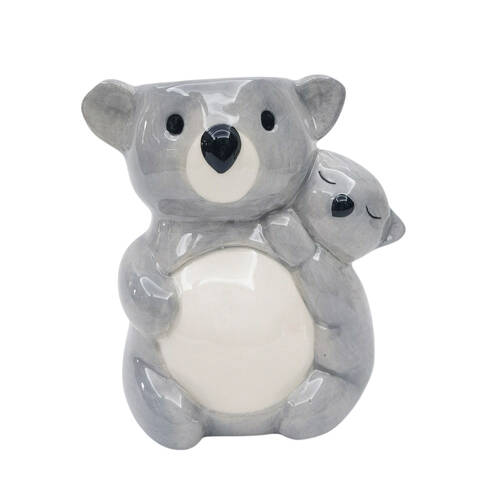 Urban Hugging Koalas Ceramic Planter Pot 11cm Grey