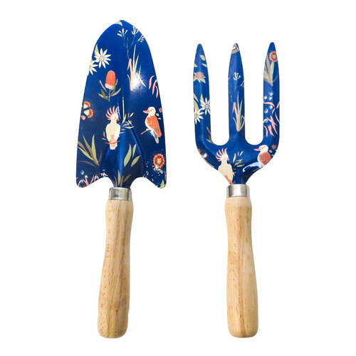 2pc Urban Australiana Metal/Timber Garden Tool Set 29x18cm Navy