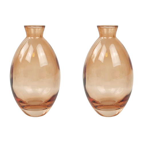 2PK Urban Tommy Bud 12cm Glass Flower Vase Small - Rose