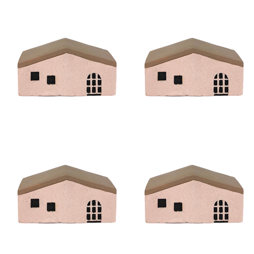 4x Urban Jonah House 12cm Concrete Ornament Home Decor Long - Pink