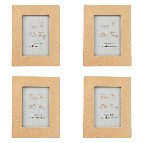 4x Urban Caprice Foliage 4x6" Photo Frame w/ Stand Home Decor - Blush