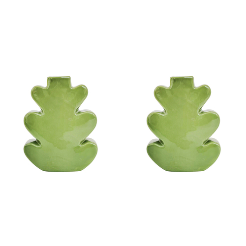 2PK Urban Products Alice Leaf Home Decor Vase Green 18cm