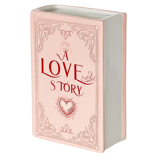 Urban A Love Story Book Vase Pink Red 16cm Decorative Home Decor