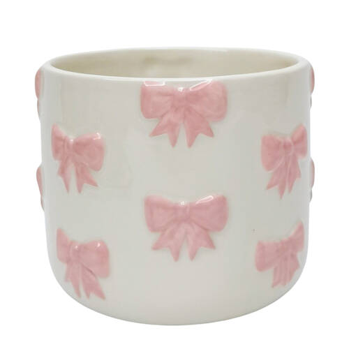 Urban Bow Flower/Plant Ceramic Planter Pot 14cm Pink