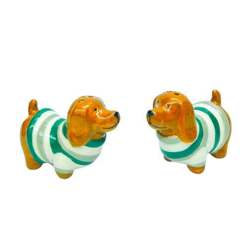 2pc Urban Dog Salt & Pepper Shakers Ceramic 6x9cm Brown/Sage