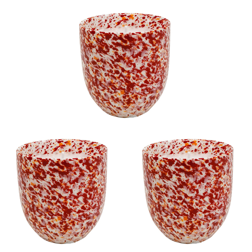 3PK Urban Speckle Candle Pink Red 8cm Stylish Home Fragrance