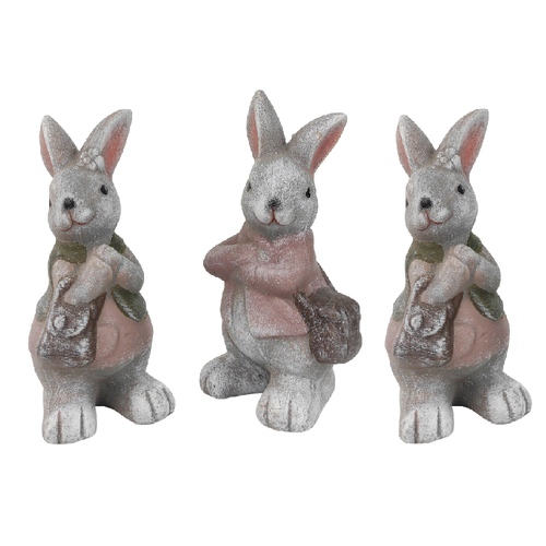 3x Urban 26cm Cute Bunny Ornament Garden Decor Large - Assorted