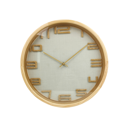 Urban 42cm Pine/Fabric Modern Wall Clock Hanging Home Decor Large - White