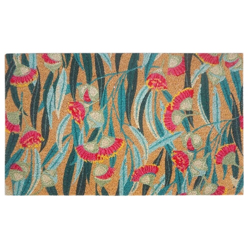 Urban Gum Blossom Floor Doormat Coir/PVC 45x75cm Green