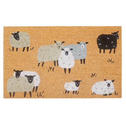 Urban Sheep Floor Doormat Coir/PVC 45x75cm White/Grey
