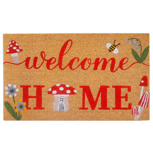 Urban Toadstool Welcome Doormat Coir/PVC 45x75cm Red