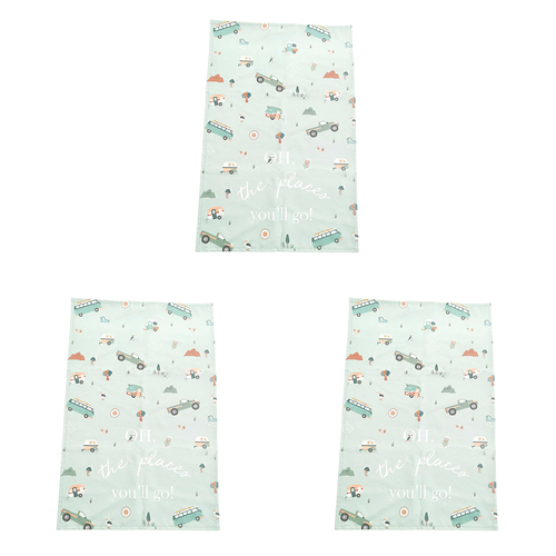3x Urban 65cm Nomad Cotton Tea Towel Drying Cloth Large - Sage