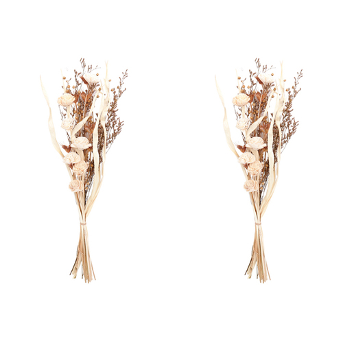 2x Urban 60cm Dried Foliage Floral Bouquet Home Display - Natural