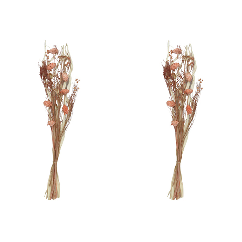 2x Urban 60cm Dried Foliage Floral Bouquet Home Display - Peach