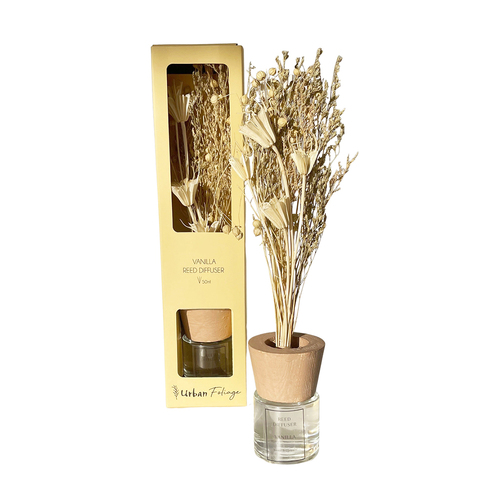 Urban Dried Floral 50ml Scented Vanilla Reed Diffuser - Beige