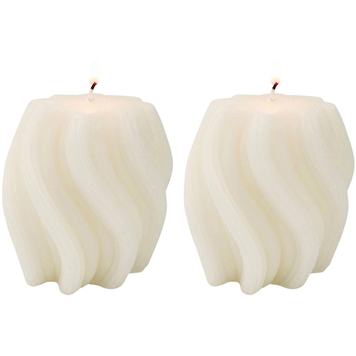 2x Urban Swirl 8cm Vanilla Scented Candle Home Fragrance - Cream