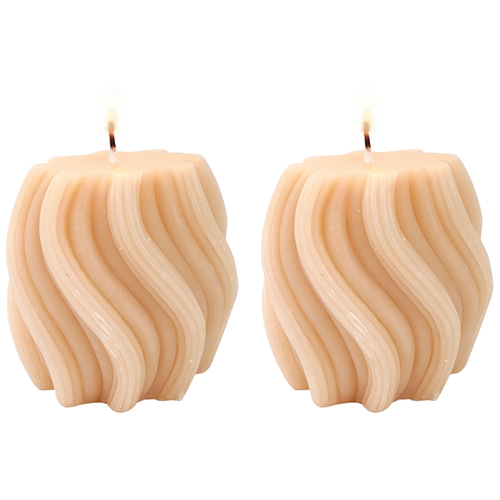 2x Urban Swirl 8cm Vanilla Scented Candle Home Fragrance - Honey