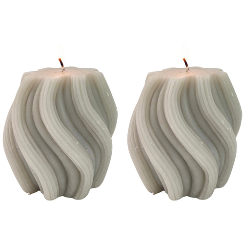2x Urban Swirl 8cm Vanilla Scented Candle Home Fragrance - Smoke