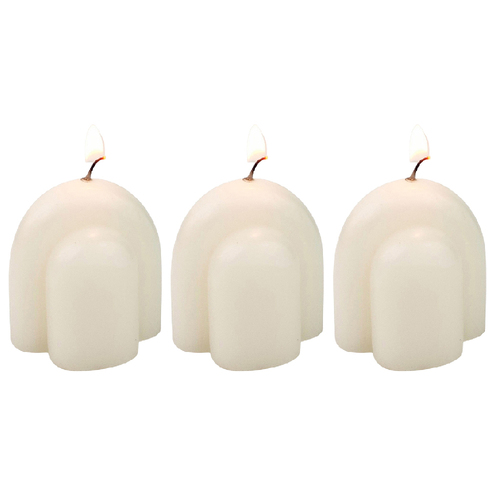3x Urban Arch 5.5cm Vanilla Scented Candle Home Fragrance - Cream